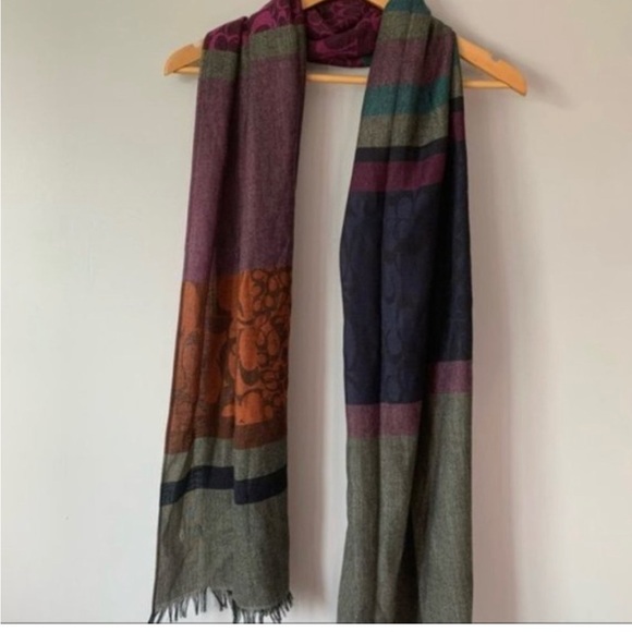 Bright colorful strips and pattern long scarf - Picture 4 of 6